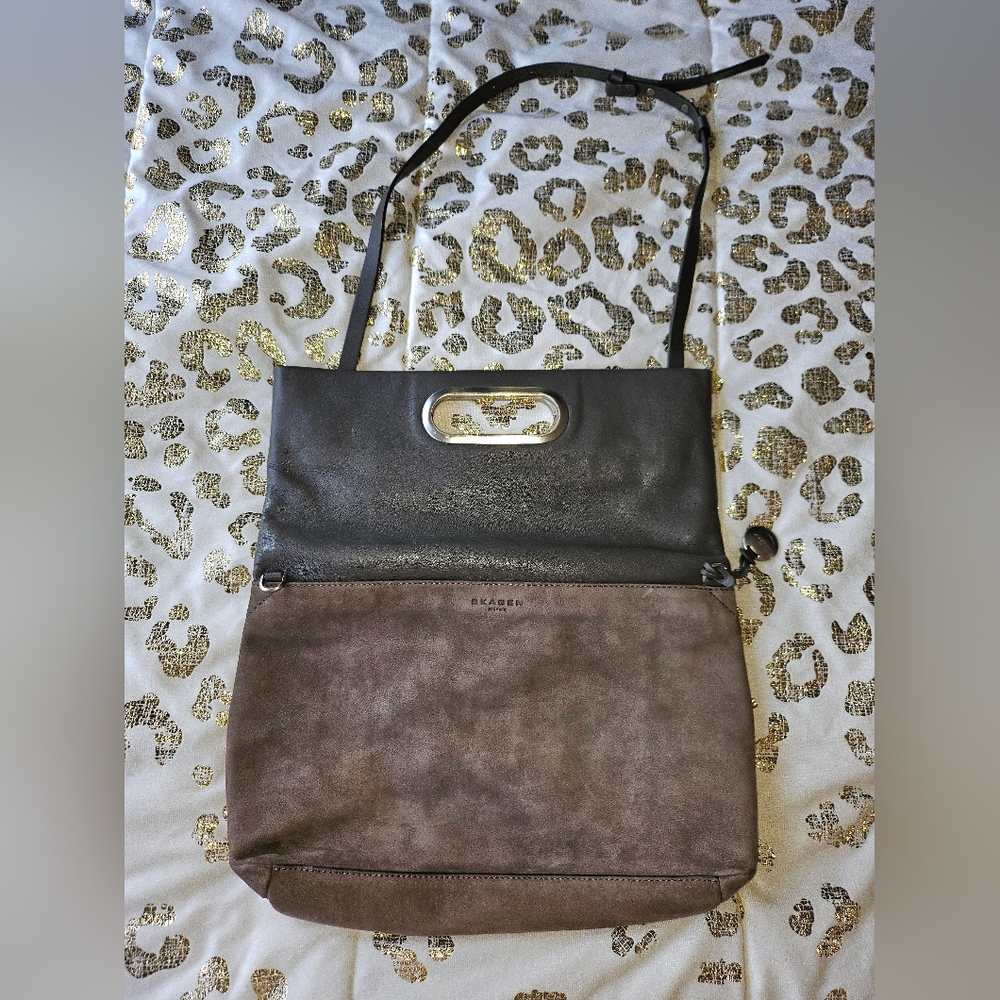 Skagen Real Leather Purse Two-Tone Shoulder Bag Crossbody Bag Designer Handbag